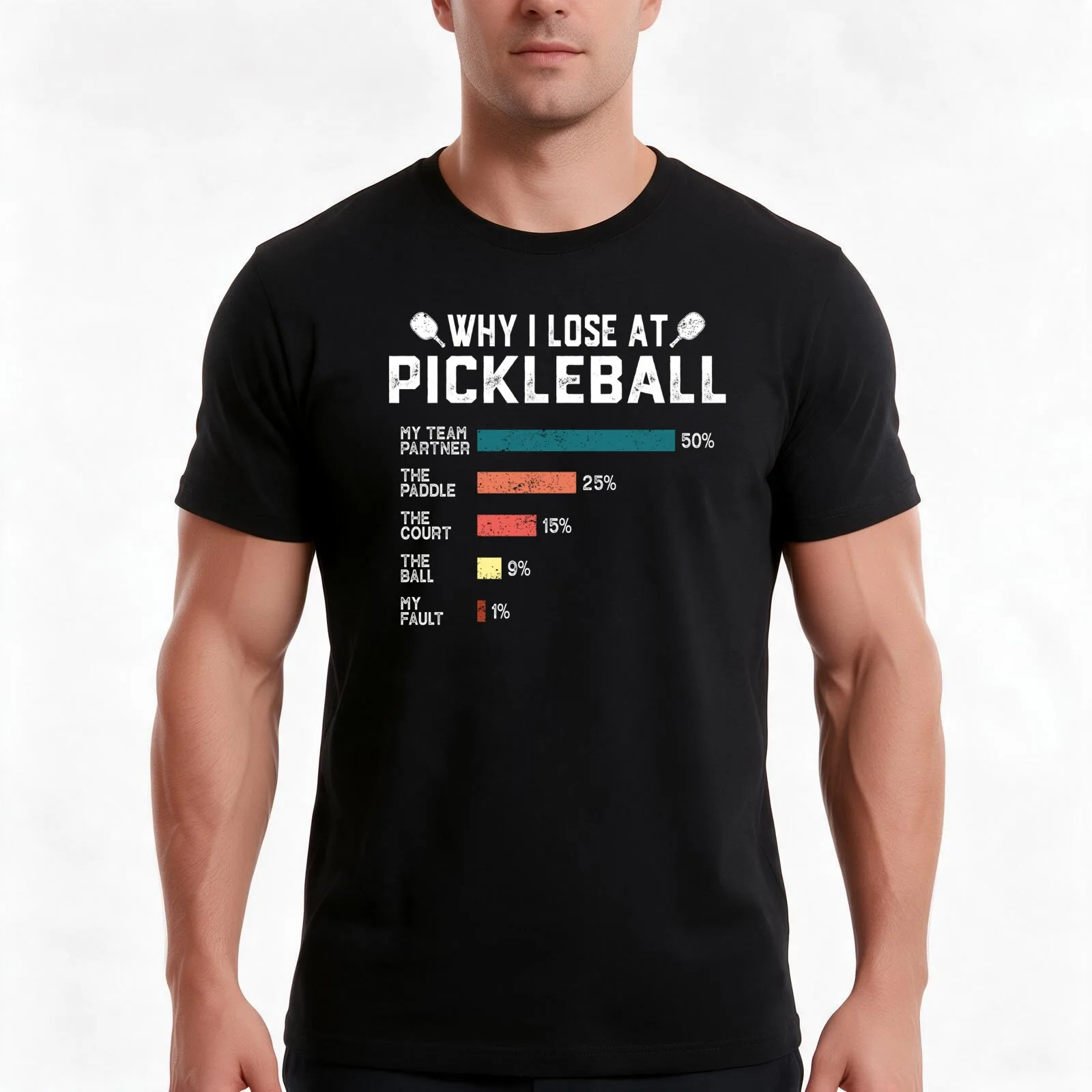 Why I Lose at Pickleball Funny Pickleballers Gift T-Shirt, Summer Casual Cotton Tee, Oversized Streetwear Tops, Unisex Men Women