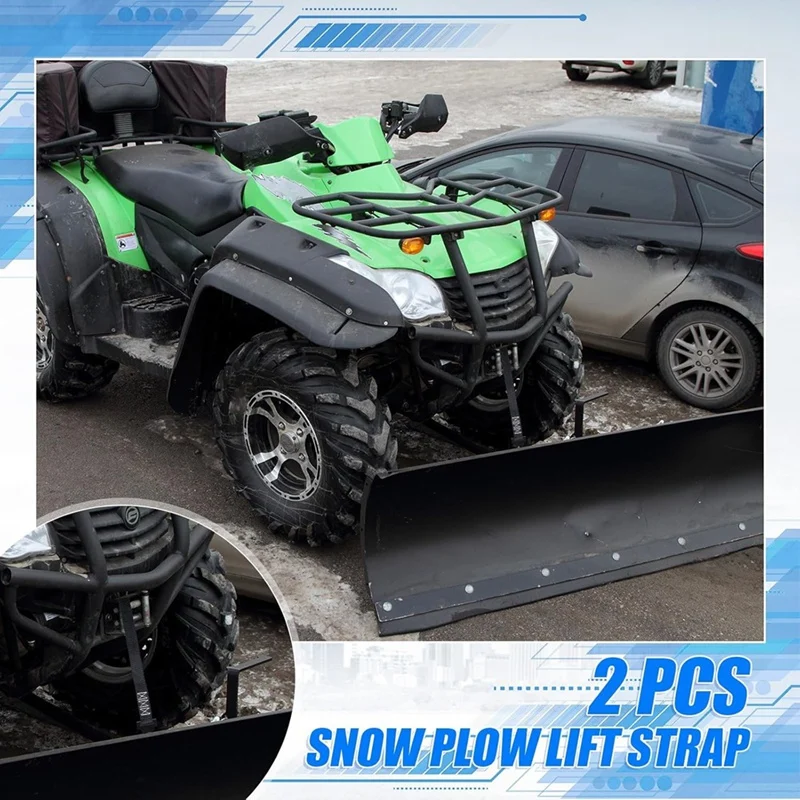 Super Sale 2 Pcs 64 Inch Plow Strap for ATV Utv - Heavy Duty Winch Plow Strap Snow Winch Lift Rope for Standard or Wide Winches