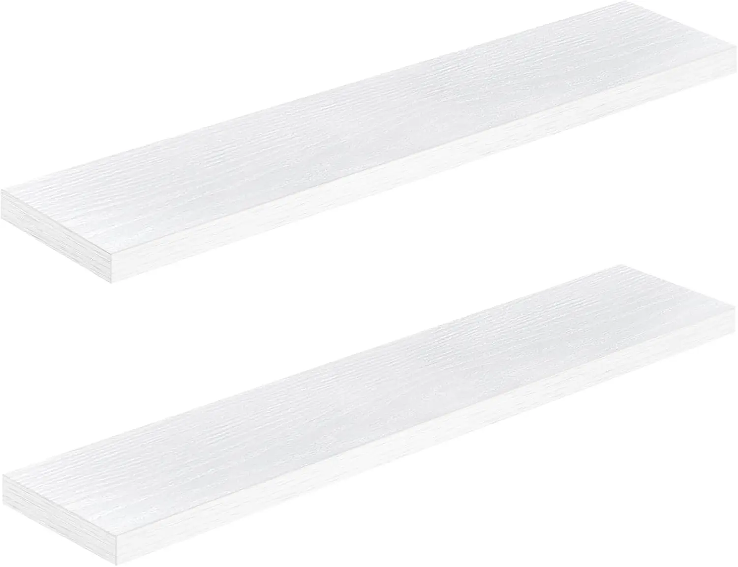 

Bathroom Shelves 48 inches Long Wall Shelf Large Extra Long 48 x 9 inch Set of 2, White (008-120W)