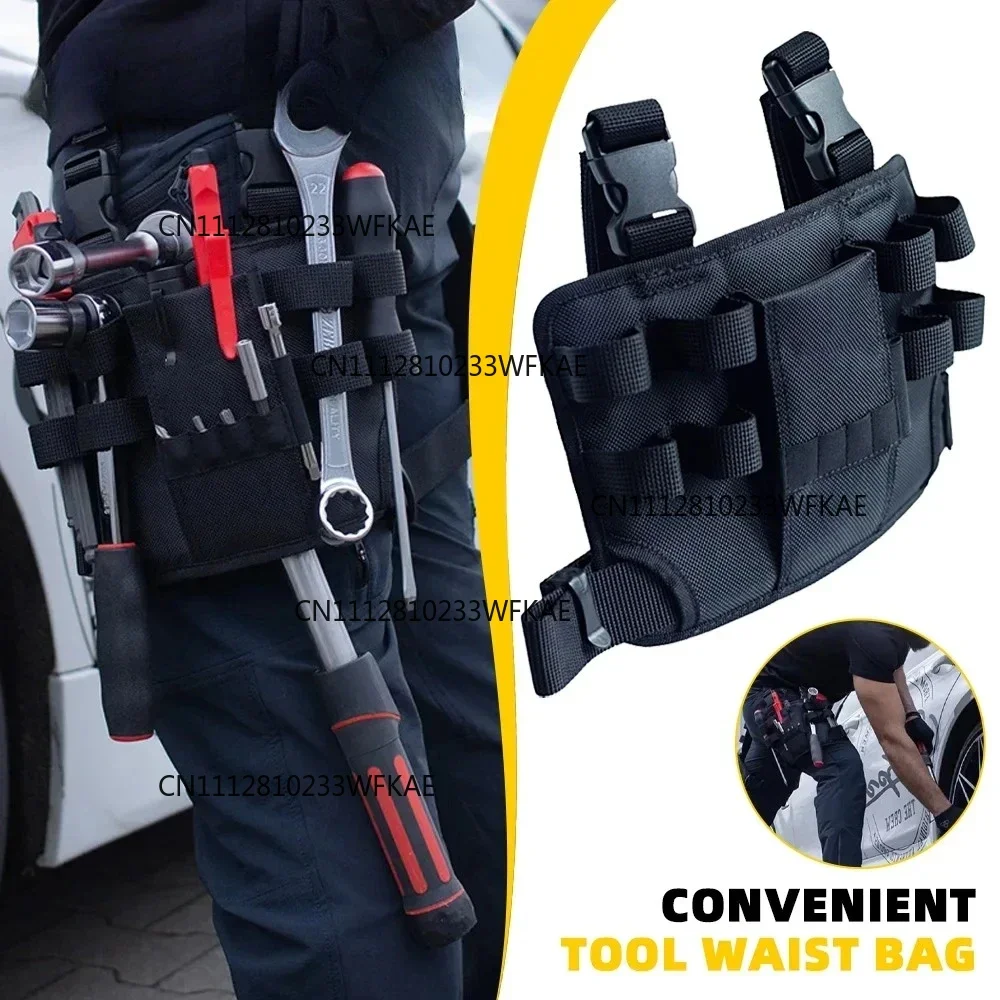 Tool Bag Belt Work with Belt Clip Holster Leg Tool Pouch Tactical Waist Bag Electrician Tool Holder Pocket for Men Maintenance