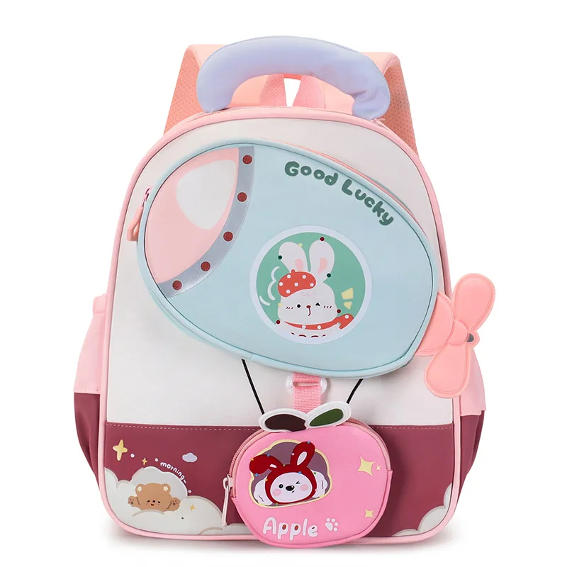 Kids Apple Bear Backpack Boys and Girls Children School Bag Kindergarten Daypack with Detachable Coin Purse Lightweight Travel