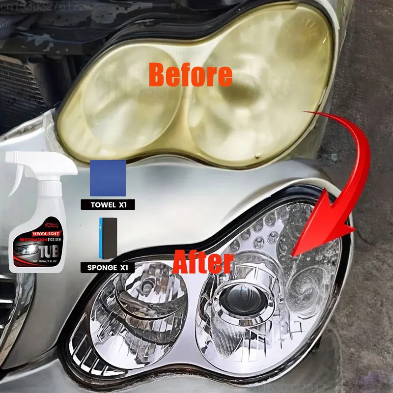 

180 мл комплект для восстановления автомобильных фар, средство для удаления царапин, окисление, ремонт и полировка, чистящее средство, восстановление четкости, полимерная жидкость