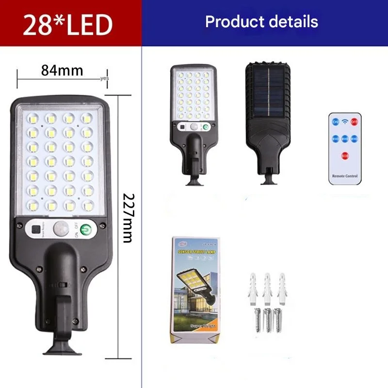 

Powerful LED Solar Outdoor Led Courtyard Wall Lamp Human Body Induction Garden Terrace Garage Door Street Lighting