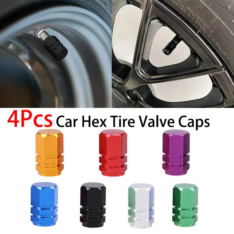 4 pçs liga de alumínio carro hex tampas da válvula do pneu universal para automóveis motocicletas caminhões bicicletas aro do pneu haste da válvula capa