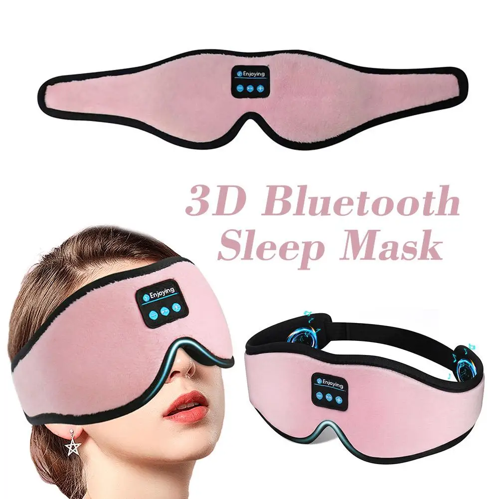 1 個ピンク Bluetooth 睡眠ヘッドフォン 3D アイマスクワイヤレスヘッドバンドソフト弾性快適な音楽イヤホン睡眠マスク
