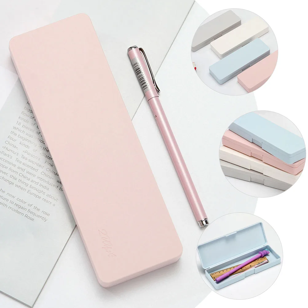 

4Pcs Plastic Pencil Case Boxes Pencil Storage Boxes Students Pencil Organizers Portable Pencil Cases