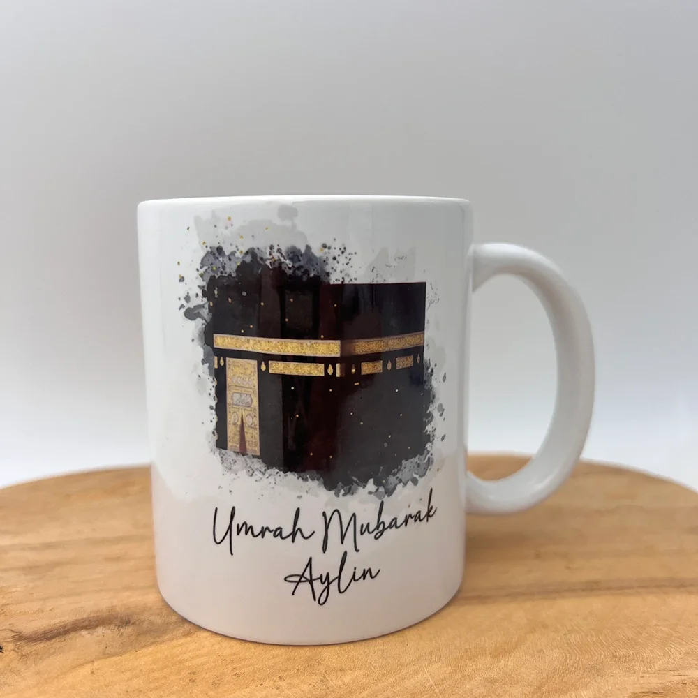 

Personalized Umrah Mubarak with Name Ceramic Mug Holiday Birthday Idea Gift for Friends Umrah Commemorative Gift Umra Hatirasi