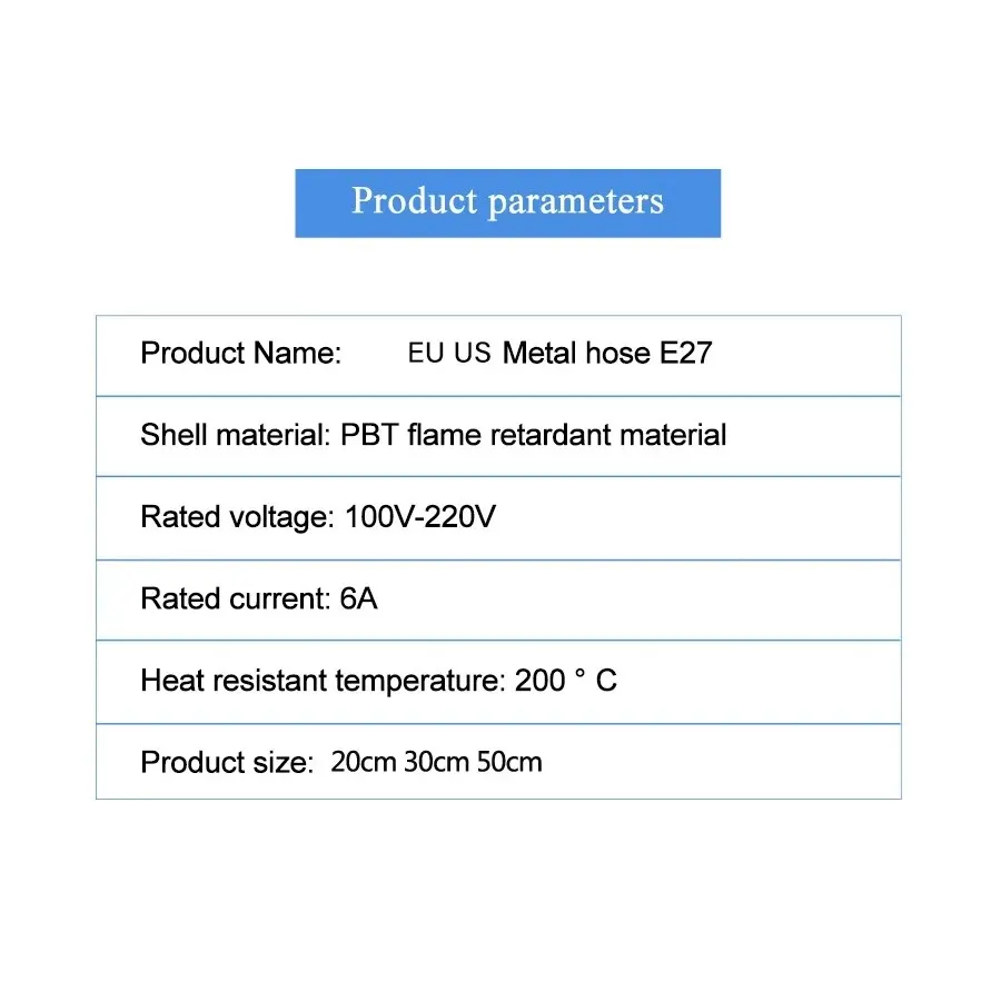 EU US Plug to E27 Lamp Holder Light Bulb Socket With Switch Flexible Lamp Base Conversion Table Lamp Converter 20cm 30cm 50cm