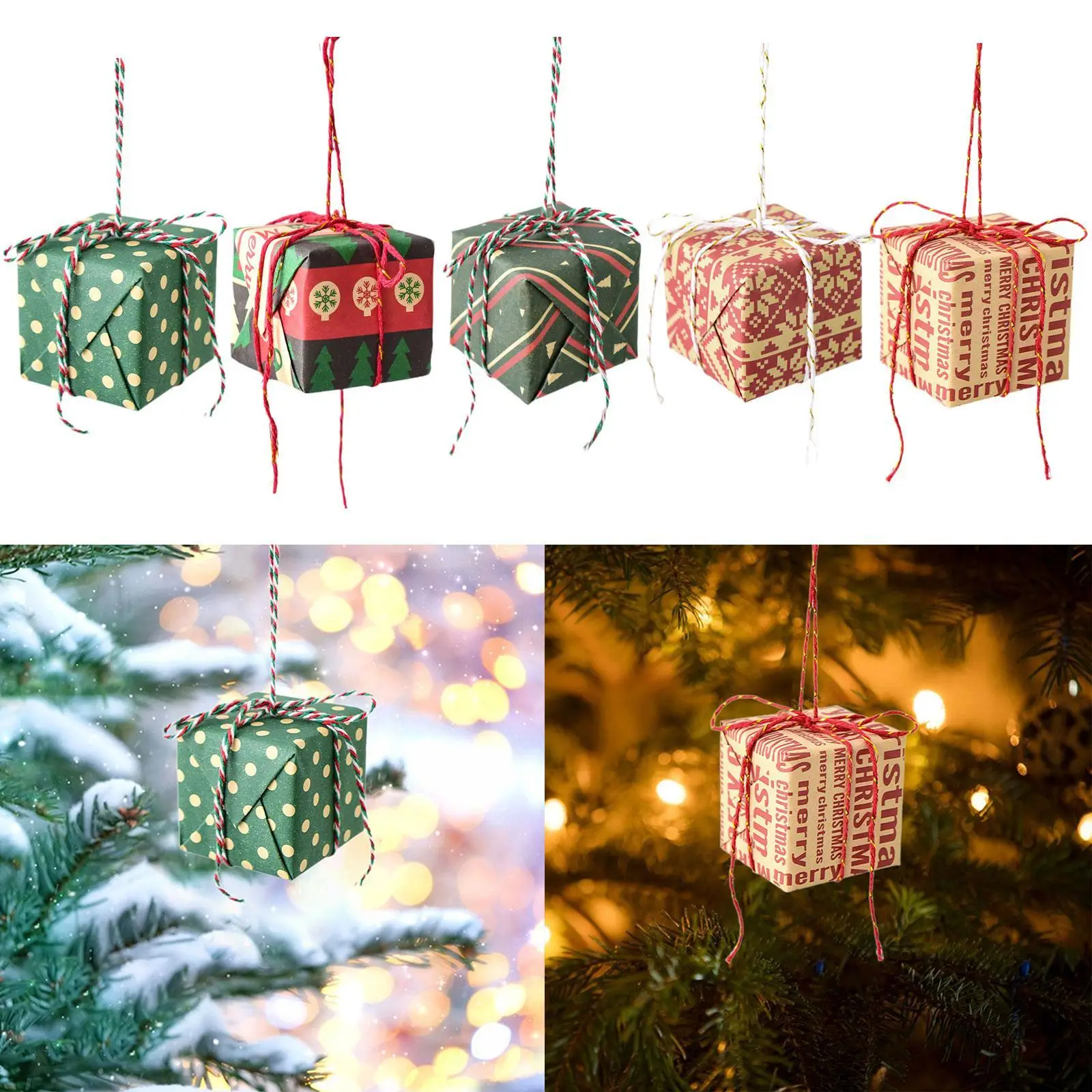 Christmas Tree Gift Bag Ornament Mini Gift Bag for Indoor Window Living Room