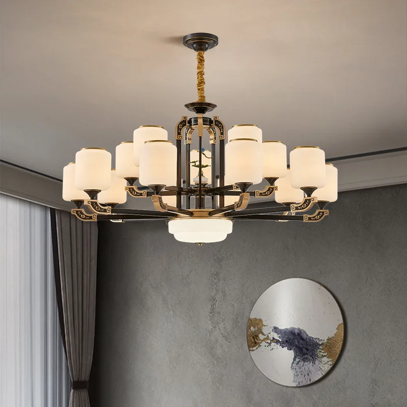 

New Chinese chandelier high-end living room light 2023 new bedroom dining room room light Chinese style zen lighting