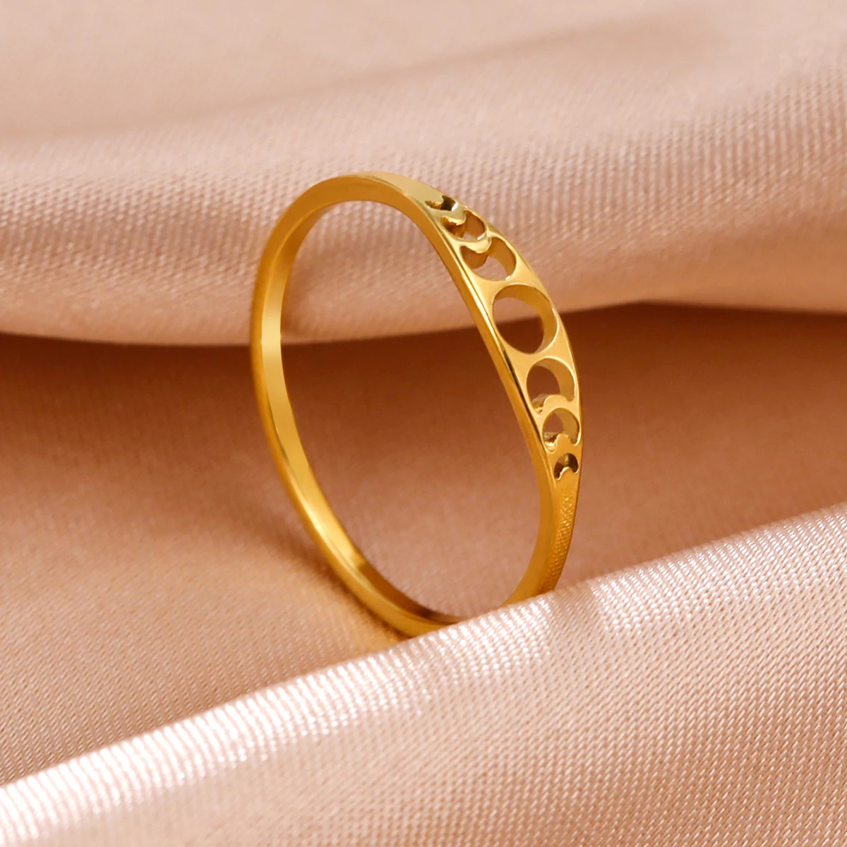 Lemegeton Moon Phase Fashion Ring Crescent Moon Women Rings 2024 Amulet Witch Jewelry Gifts for Lover Friends Wholesale