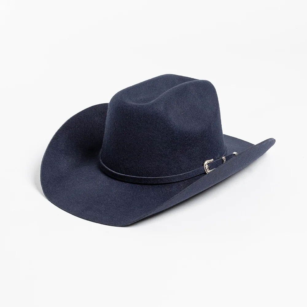 Cowboyhut aus 100 % Wolle, Herbst und Winter, gleiche Farbe, Accessoires, klassischer Panama-Cowboyhut, Sombrero Vaquero – Detail 3