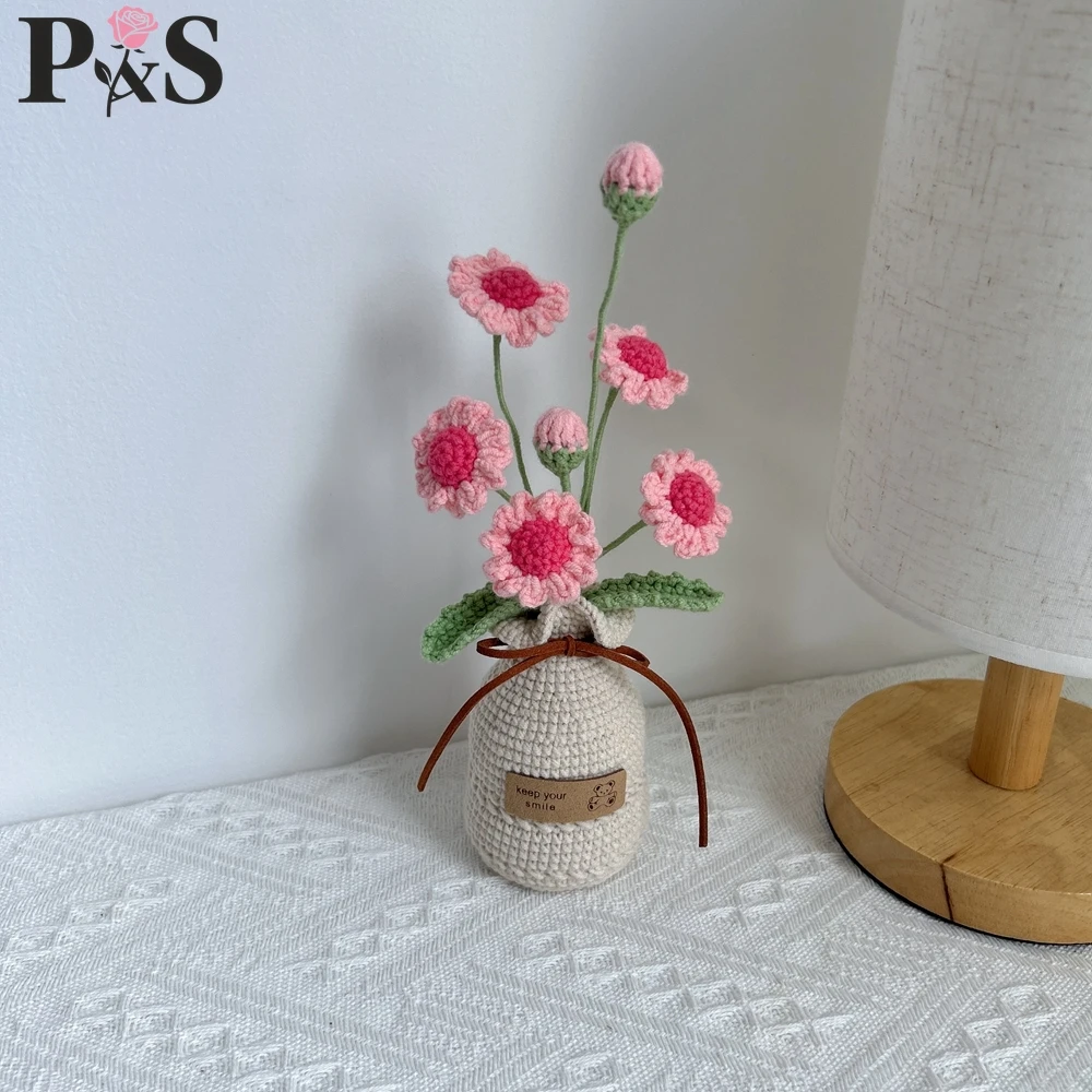 Crocheted Flower Vase Finished - Home Decor Daisy 评论和价格