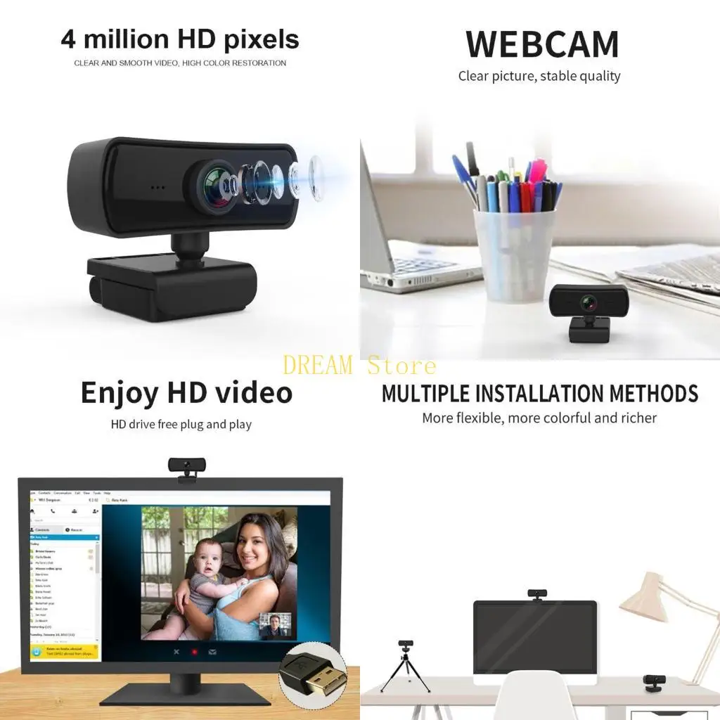 

2K 2040x1080P Webcam High Definition Computer PC Web Camera with Microphone Rotatable Cameras for Live Broadcast best sale