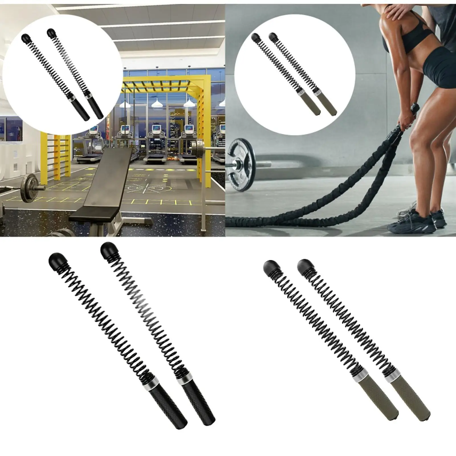 

2 Pieces Ropeless Battle Ropes Fitness Exercise Bars Shoulder Accessories Upper