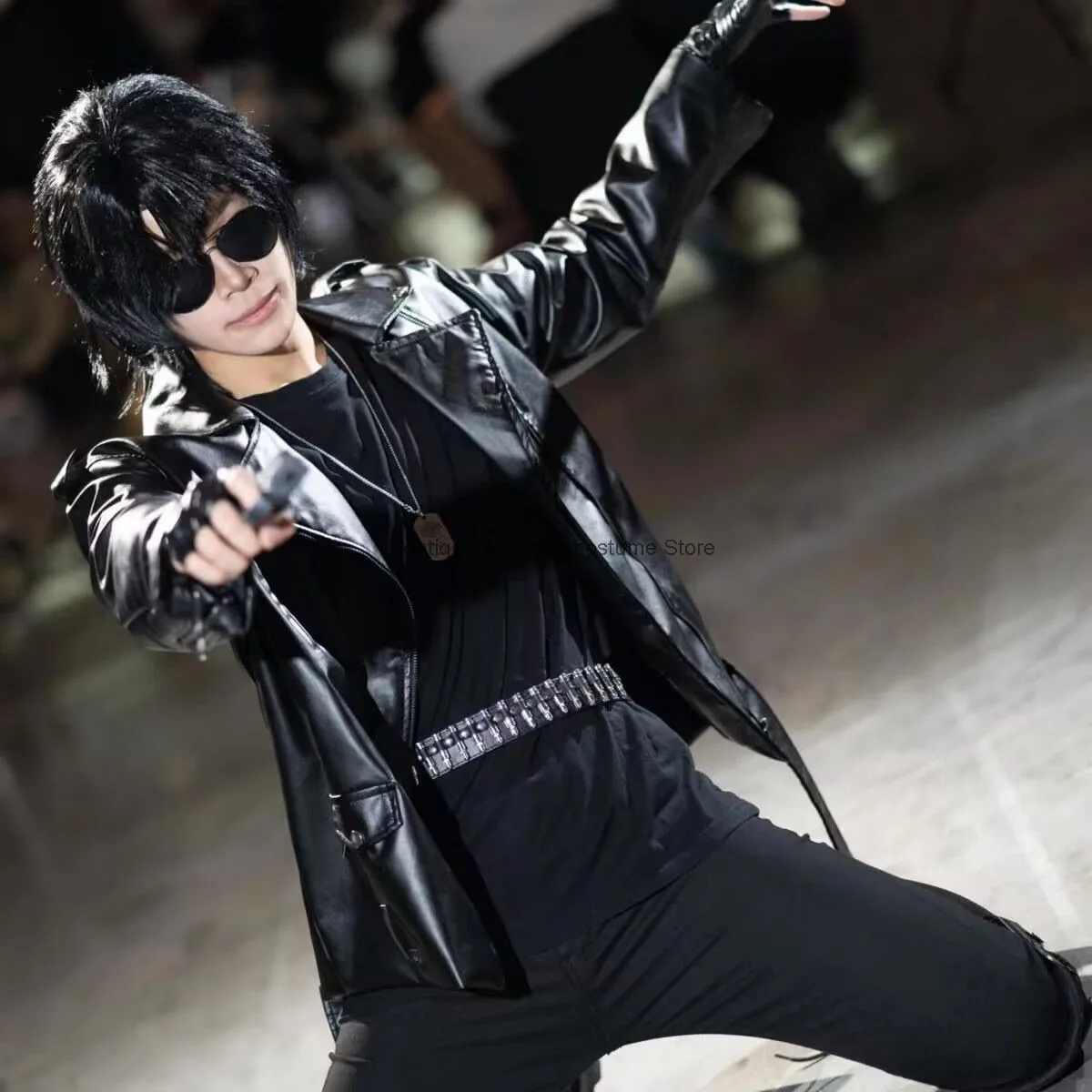 

Black Knight Style Cosplay Outfit Complete Set Of Motorcycle Leather Jacket Loose Casual Korean Version Original Trendy
