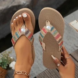 Summer Women Slippers Thick Sole Women Shoes Outdoor Beach Slippers Fashion Wedges Sandals Flip Flop Bohemian Style Slides Women