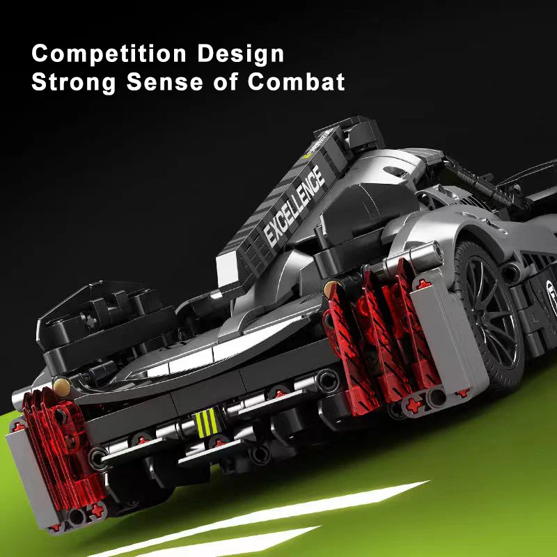 2023 New Technical Peugeoted 9X8 Mans Hybrid Hypercar Super Racing Car Building Blocks Sportcar Brick Toys For Adult Kids Gifts