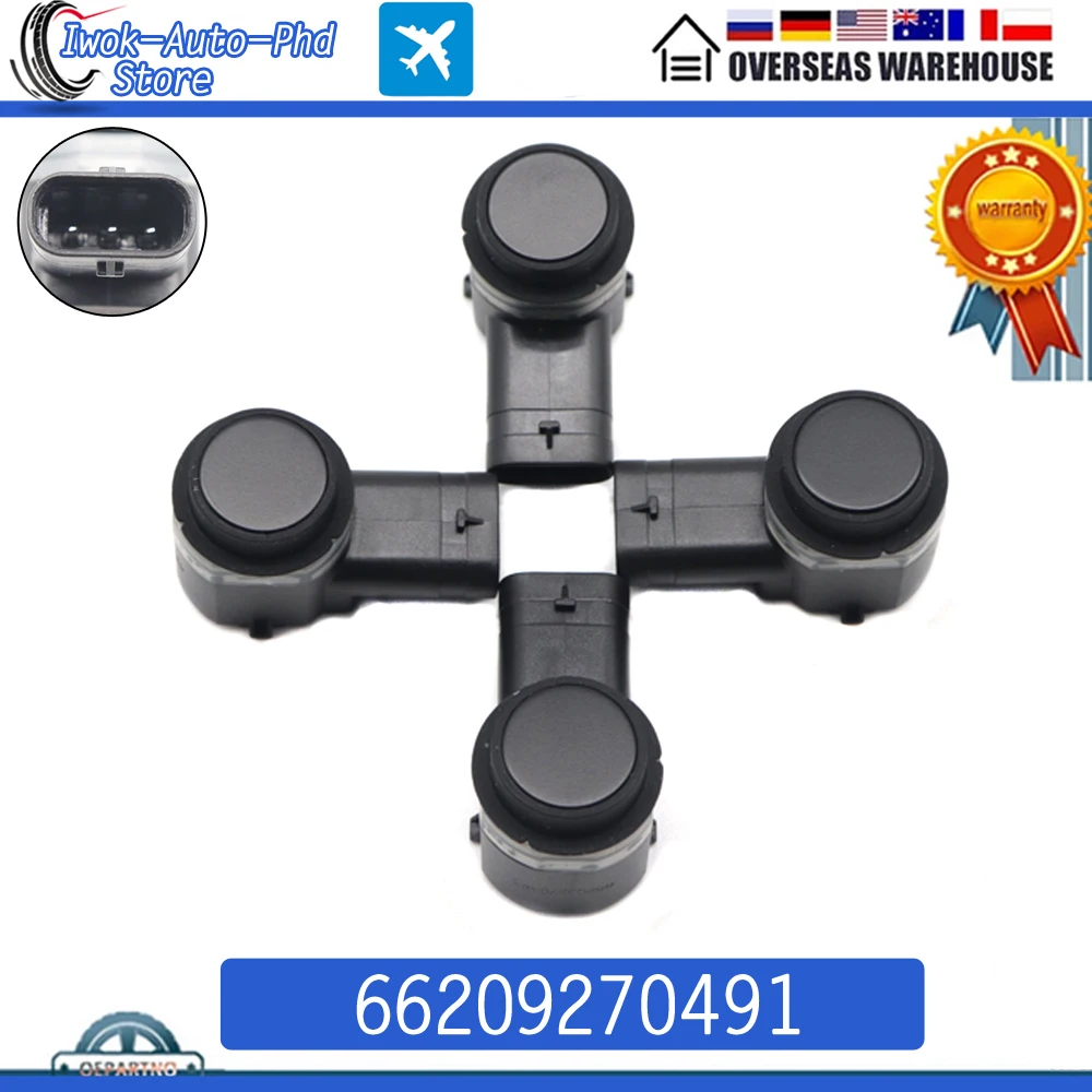 4pcs 66209270491 NEW PDC Black Parking Sensor Bumper Reverse Assist For BMW X3 F25 X5 E70 5-Series F07 2010-14 66202184214