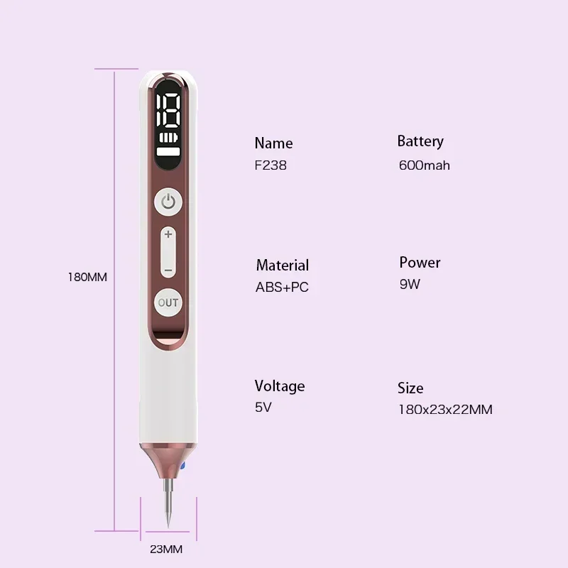 Penna al plasma laser Aghi Set Rimozione della pelle Punti neri Penna laser Verruca Spot Lentiggine Tatuaggio Nevus scuro Rimozione piatta Cura Sostituzione