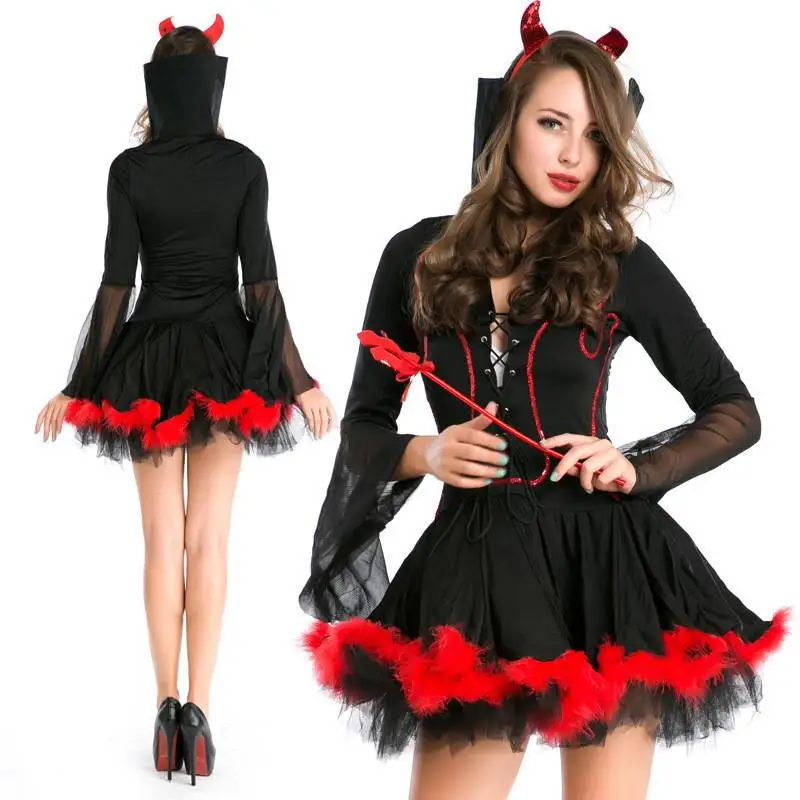 

Halloween Costume Party Devil Monster Clothes Women's Devil Outfit Gothic Style Female Gift Stage Costume Women