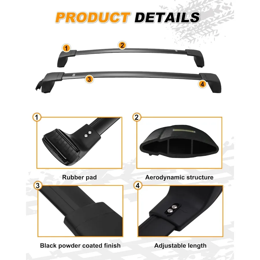 ترقية العارضة صالح ل سانتا في 20192023 مكافحة سرقة حامل سقفي السكك الحديدية عبر القضبان للأمتعة كاياك دراجة تزلج على الجليد Skiboard #3