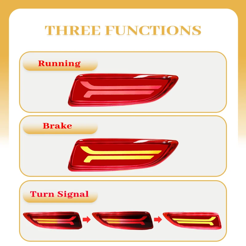 Rear Bumper Reflector LED Lights For 2011-2013 Toyota Corolla Lexus CT200h Tail Brake/Rear Fog Lamp,Sequential Turn Signal Light