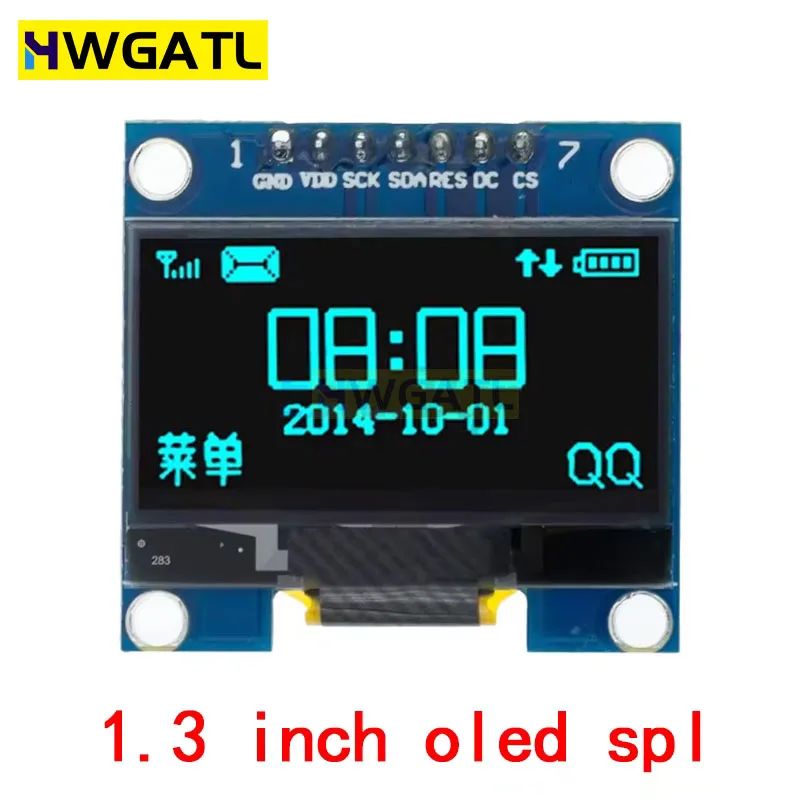 RoHS 1,3 inch OLED-module wit/blauw SPI/IIC I2C Communiceren kleur 128X64 1,3 inch OLED LCD LED-displaymodule 1,3" OLED-module