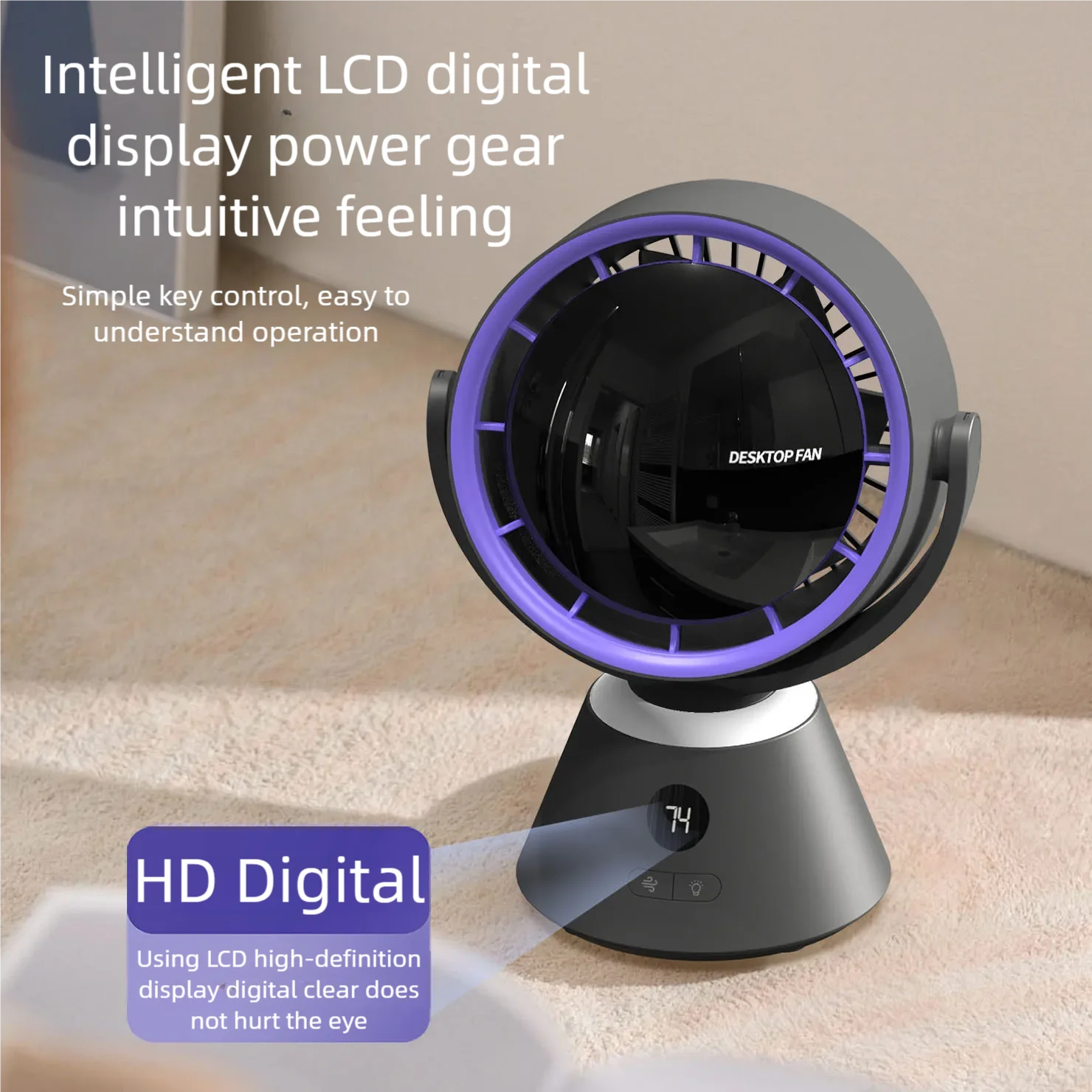 Ventilador de mesa USB com lâmpada LED, 3 velocidade do vento ajustável, portátil, Wireless, teto Air Cooler, barraca, Camping, casa, escritório