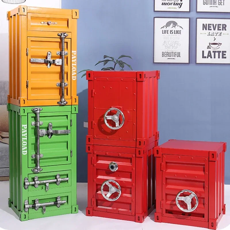 Industrial Wind Container Locker Wrought Iron Bedside Table Creative Decoration Small Cabinet Small Storage Cabinet