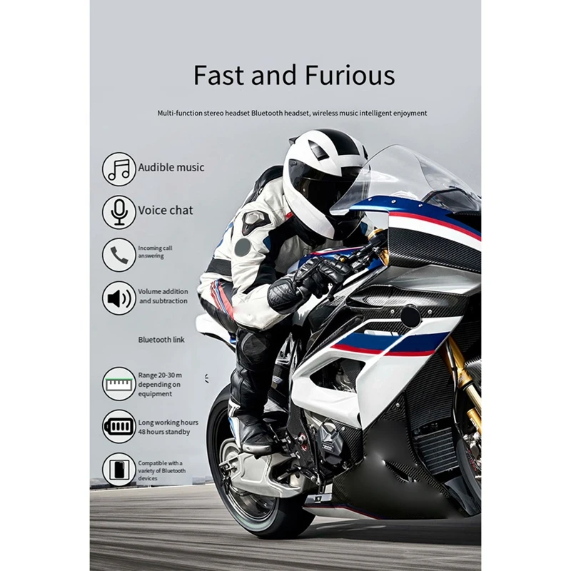 【Superdeals】Auricular Bluetooth 5.3 para casco de motocicleta uno a dos con control de voz para la mayoría de los cascos en el mercado