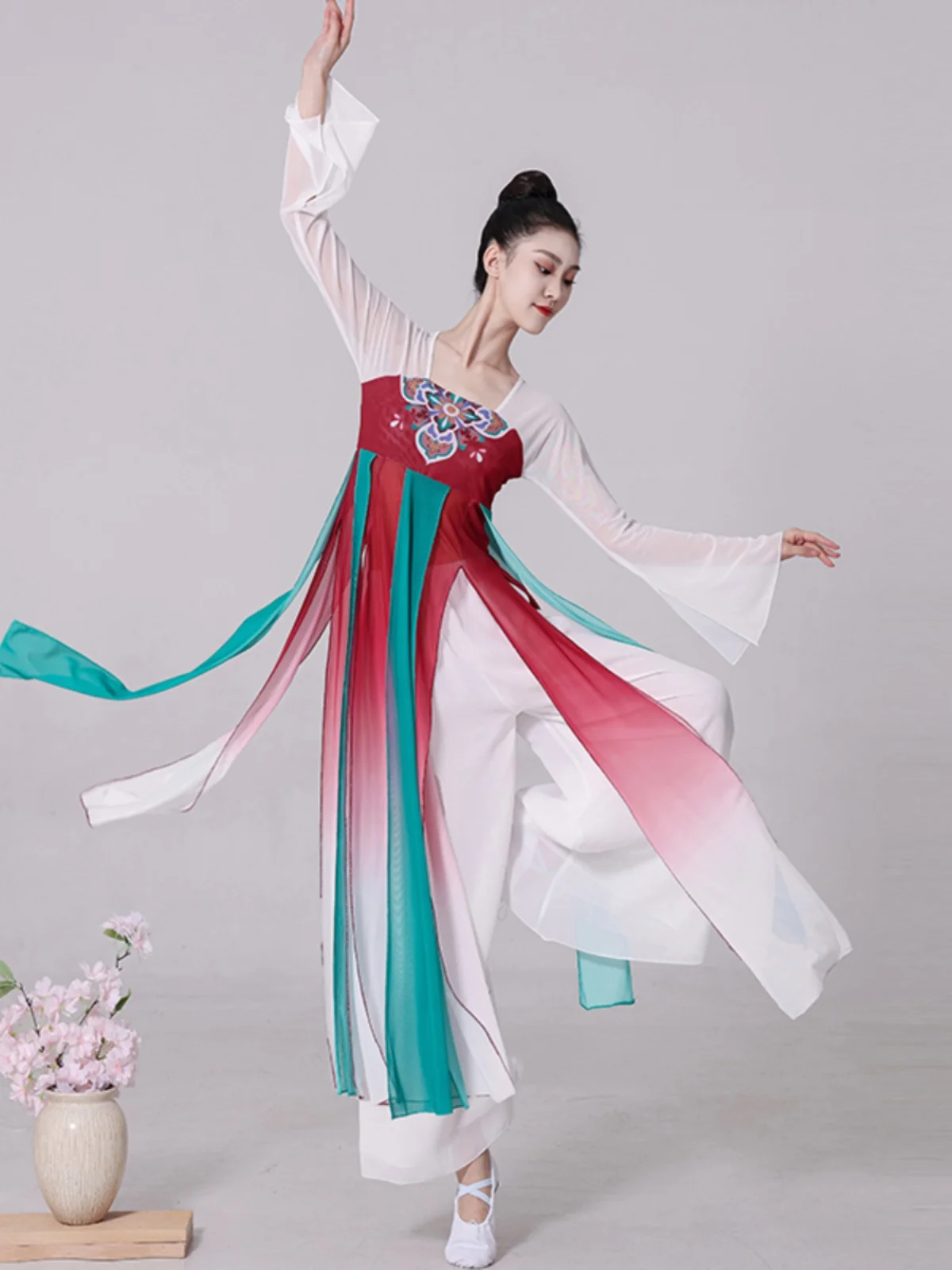 Classical Dance Clothes Women Floating Chinese Dance Practice Costume Han and Tang Performance Clothes Body Rhyme Yarn Stage