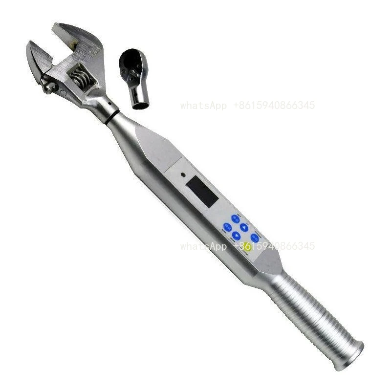 Digital Display Torque Wrench, 50N.m Rechargeable Adjustable Open Head, Replaceable Head Precision Torsion Wrench