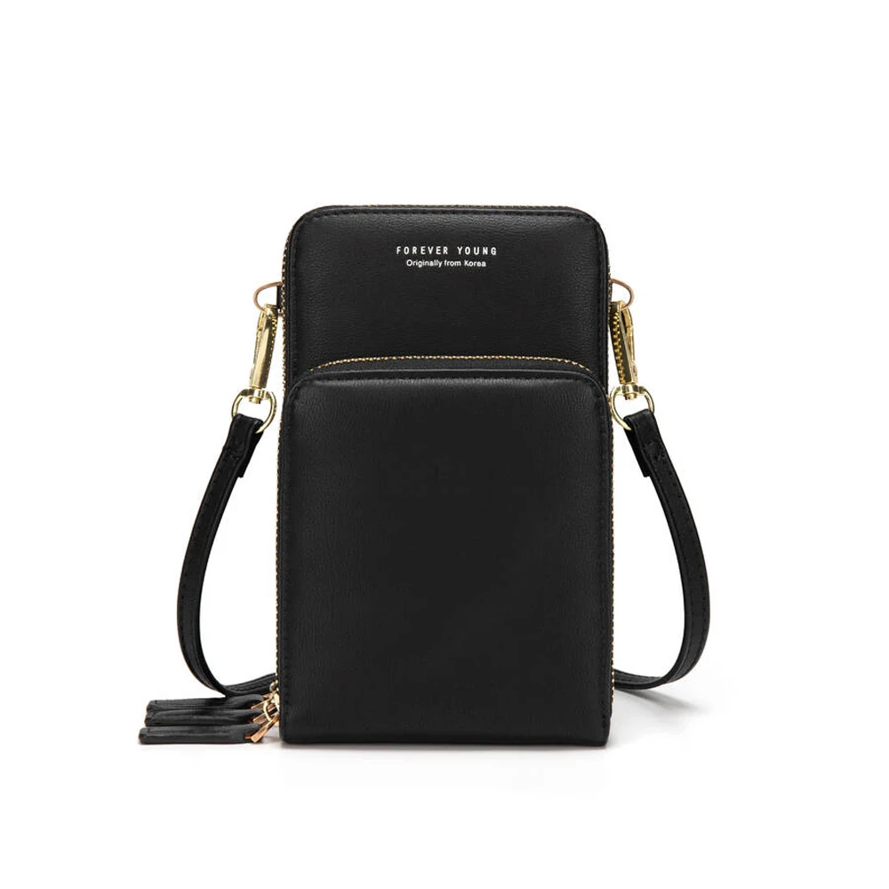 Small Leather Crossbody Bag for Women, Mini Cell Phone Purse Over Shoulder Strap with Credit Card Slots