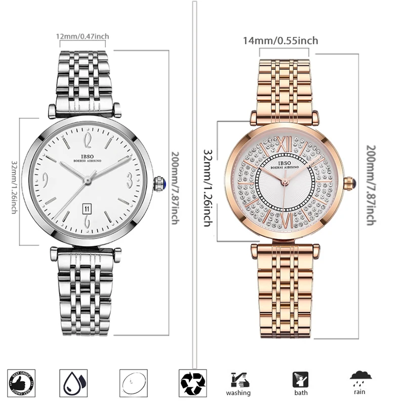 Fashion Steel Watch Women White Dial Ultra Original Waterproof Hand Clock Female Gifts Luxury Brand Ladies Wristwatches Green