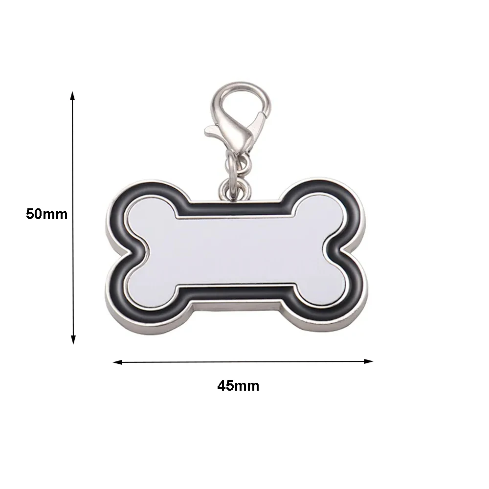 12pcs Pack Blank Dog Tags Colorful Sublimation Printing Metal Pet ID Name Tag In 4 Colors