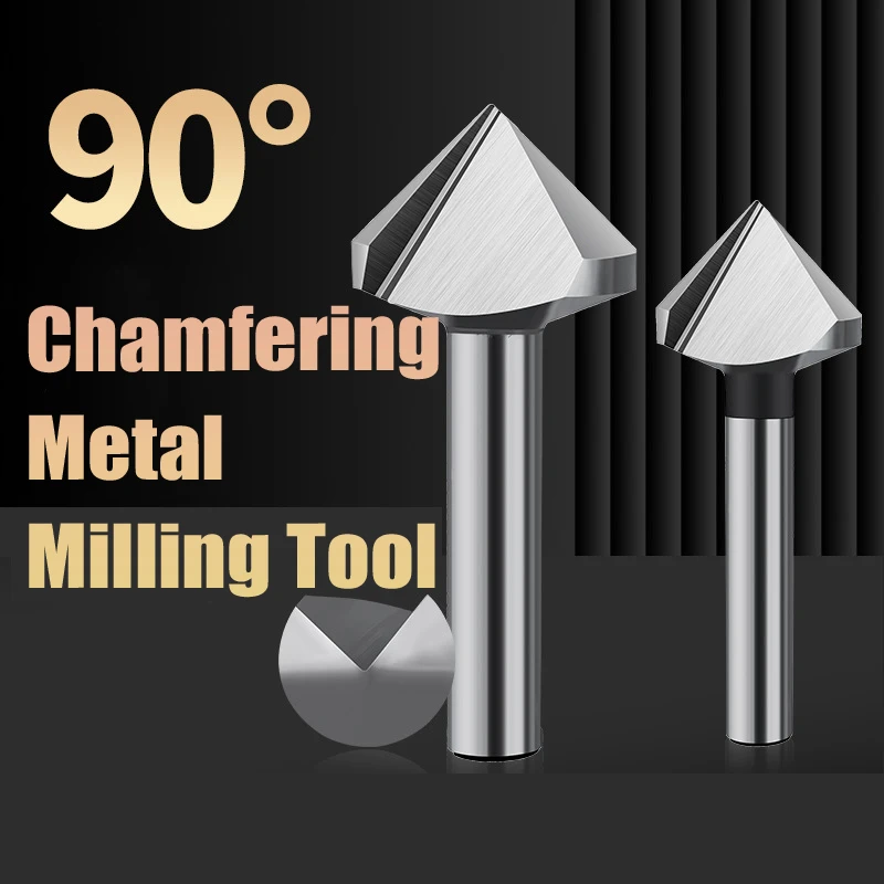 90 도 카운터 싱크 HSS 모따기 금속 밀링 도구, 1, 3 플루트 커터, 디듀어링 오리피스 로즈 코브 드릴, 1 개