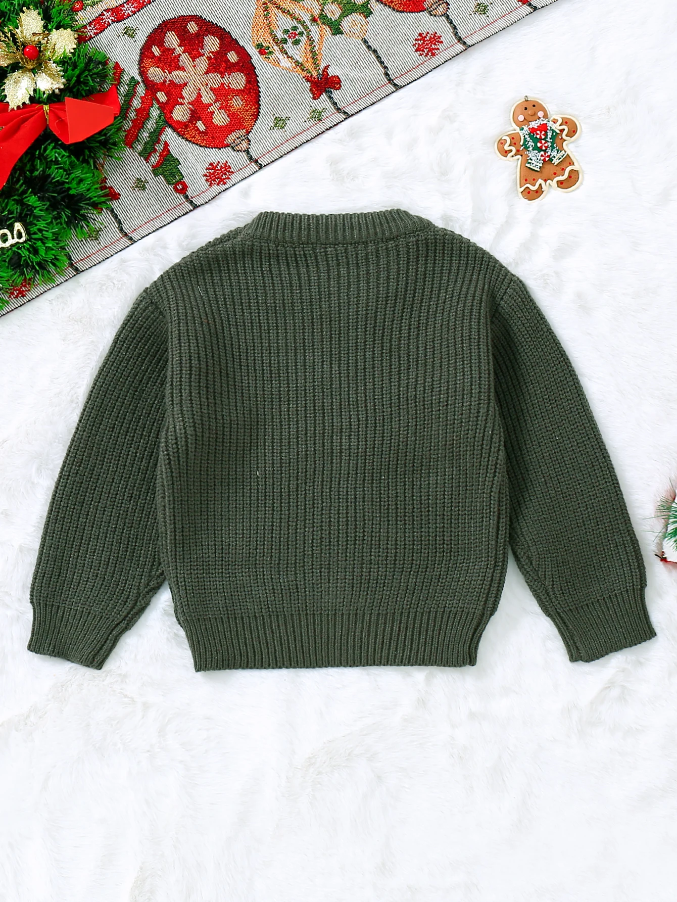 Baby Sweater Christmas Clothes Autumn And Winter Newborn Round Neck Long Sleeved Letter ‘ha ha ha’ Embroidered Infant Sweater