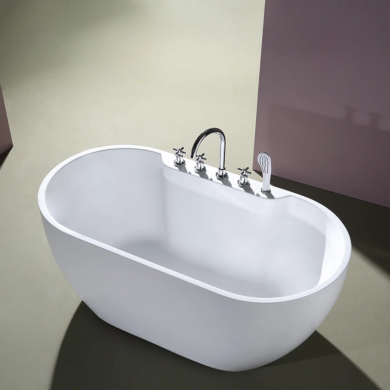 Free-standing bathtub bathroom acrylic adult bathtub small apartment hotel luxury bathtub