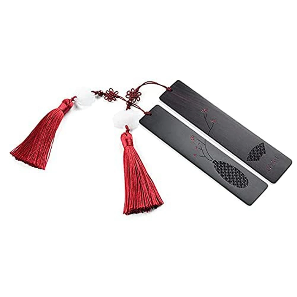 Les signets avec glands sont fabriqués en bois et décorés avec des motifs de haricots rouges, ces signets de couple sont les meilleurs cadeaux A