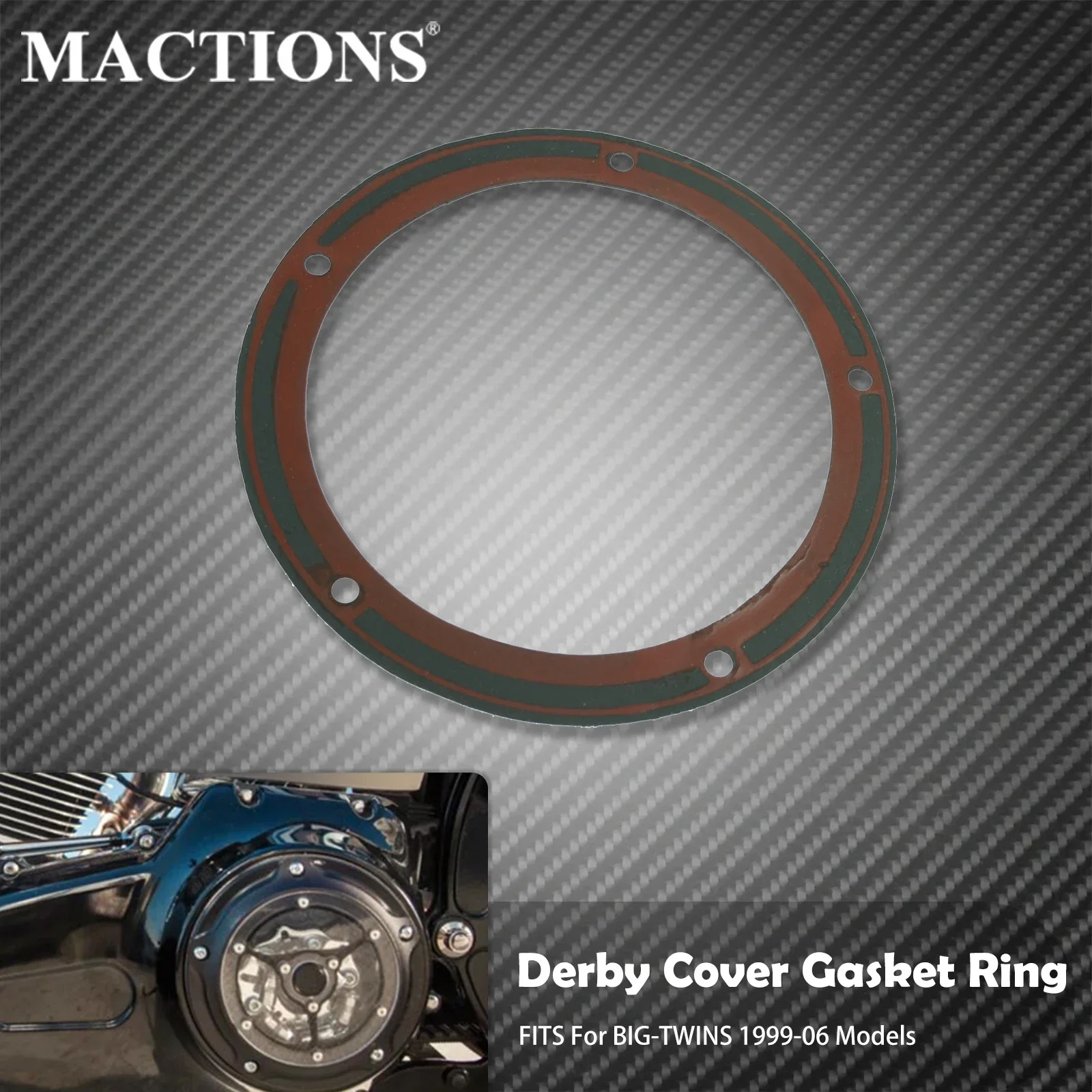 MACTIONS Derby Cover Gasket Ring Twin Cam For Harley Softail Touring Dyna Road Street Electra Glide Fatboy Fxd 99-14 2015 2016