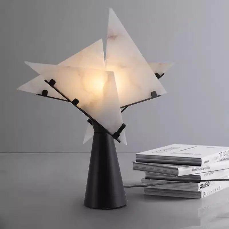 

Natural marble bedroom desk lamp high-end atmosphere living room bedroom study hotel new desk lamp