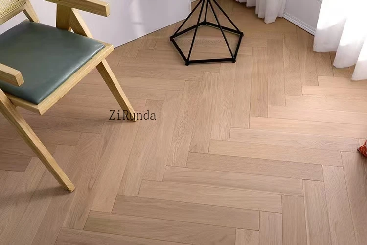 Versión personalizada piso de roble de ingeniería sólida en espiga duradero