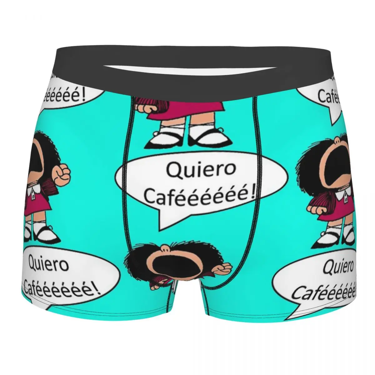 

Мужские боксеры короткие трусики-шорты Mafalda Coffee карикатура дышащие нижнее белье Homme Humor трусы