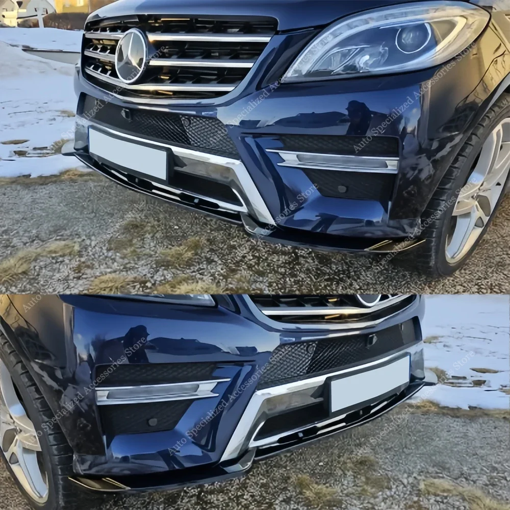 Spoiler de lábios dianteiro para Mercedes Classe M, divisor, difusor, W166, ML350, ML400, ML500, AMG-Line, 2011-2015, ajuste Bodykit, 3 peças