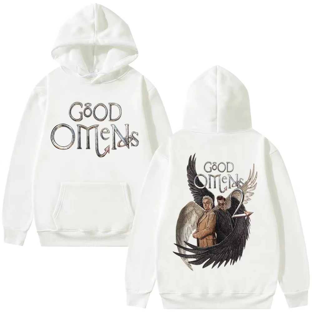 Famous Comedy TV Play Good Omens Graphic Hoodie Men's Oversized Sweatshirts Men Women Fashion Vintage Fleece Cotton Tracksuit