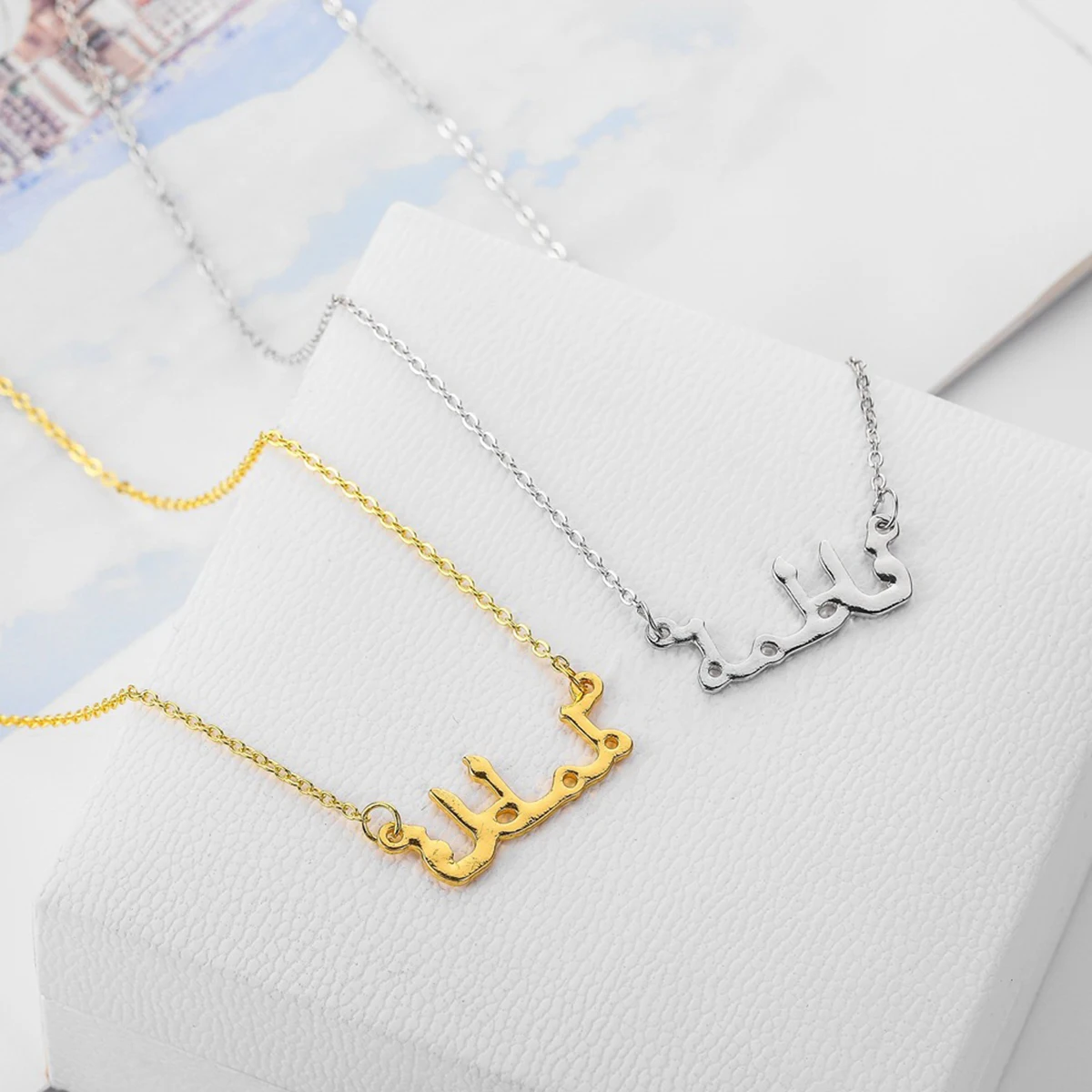 

Arabic Pendant Necklace Moslem Jewelry Chain Muslim Charms Islam Gifts Arab Letters Design Stylish Fine Craftsmanship