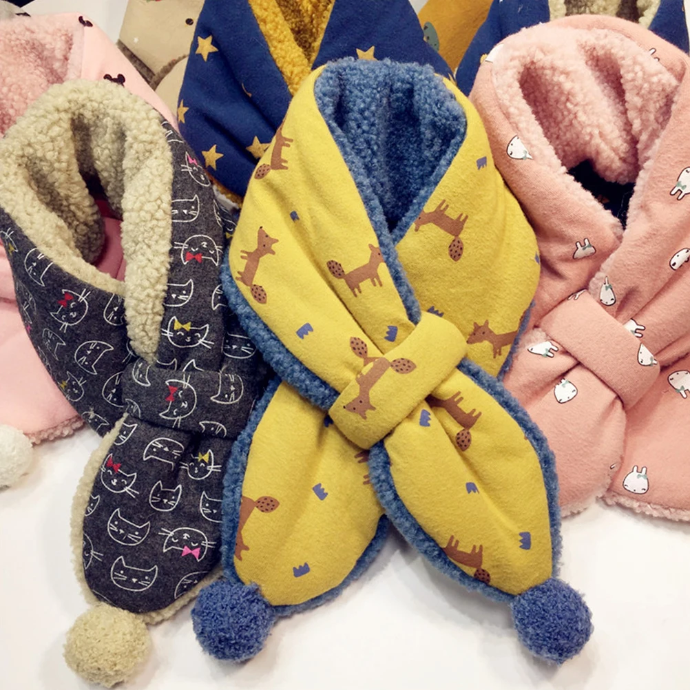 

Children Scarf Autumn Winter Warm Baby Cold Protection Casual Cross Scarf Birthday Gift Kids Fashion Lovely Chic