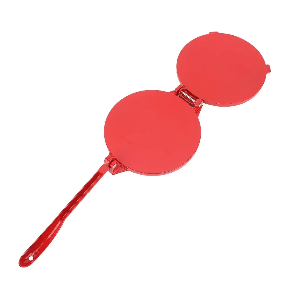 Aluminum Alloy Tortilla Press Maker Foldable Design Non-Stick Surface Dough Press Machine Red Manual Operation