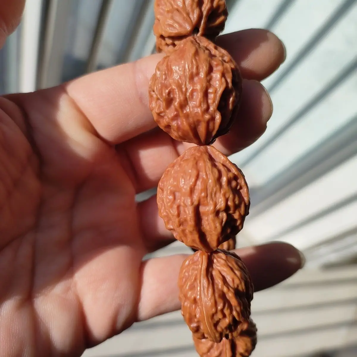 Chinese Style Lucky Wealth Attracting Peach Pit Wenwan Bracelet Short Stalk Thick Vein Walnut Handheld Beads For Good Luck Bless